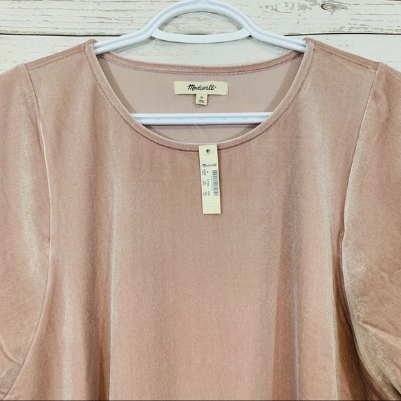 NWT MADEWELL Velvet Blouse Top champagne - Picture 5 of 7